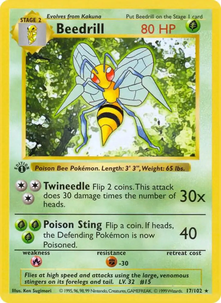 Beedrill (017/102) [Base Set Shadowless (1st Edition)]
