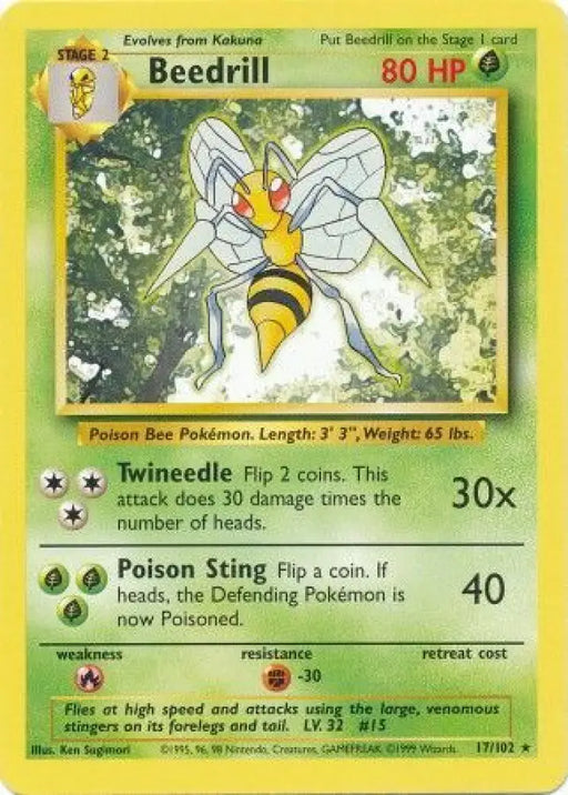 Beedrill (17/102) [Base Set Unlimited] - Pokemon Single