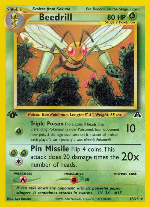 Beedrill (18/75) [Neo Discovery 1st Edition] - Pokemon Single