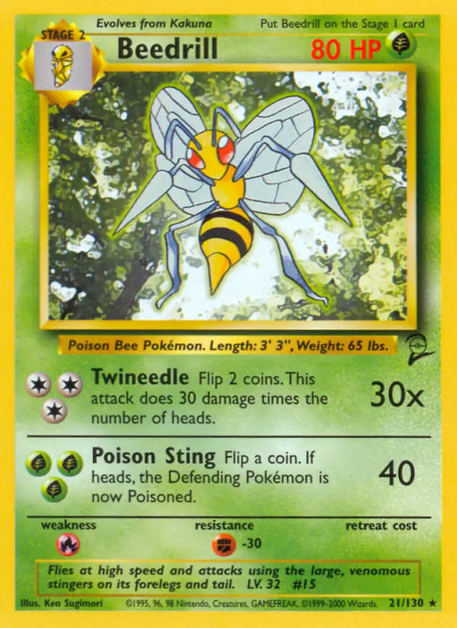 Beedrill (21/130) [Base Set 2] - Pokemon Single