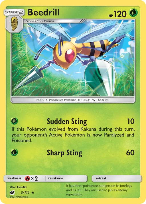 Beedrill (3/111) [Sun & Moon: Crimson Invasion] - Pokemon Single