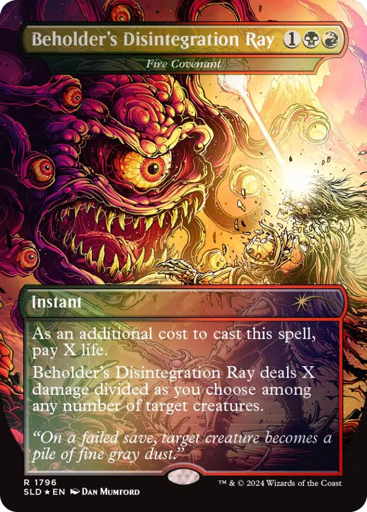 Beholder’s Disintegration Ray - Fire Covenant (Rainbow Foil) [Secret Lair Drop Series] - MTG Single