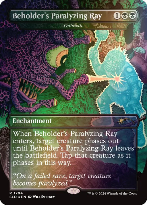 Beholder’s Paralyzing Ray - Oubliette (Rainbow Foil) [Secret Lair Drop Series] - MTG Single