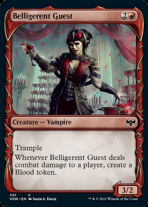 Belligerent Guest (Showcase Fang Frame) [Innistrad: Crimson Vow] - MTG Single