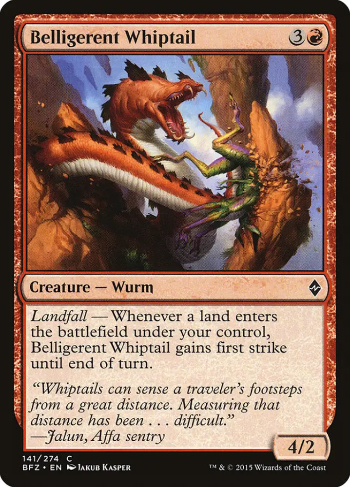 Belligerent Whiptail [Battle for Zendikar] - MTG Single