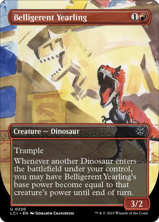 Belligerent Yearling (Borderless) [The Lost Caverns of Ixalan] - MTG Single