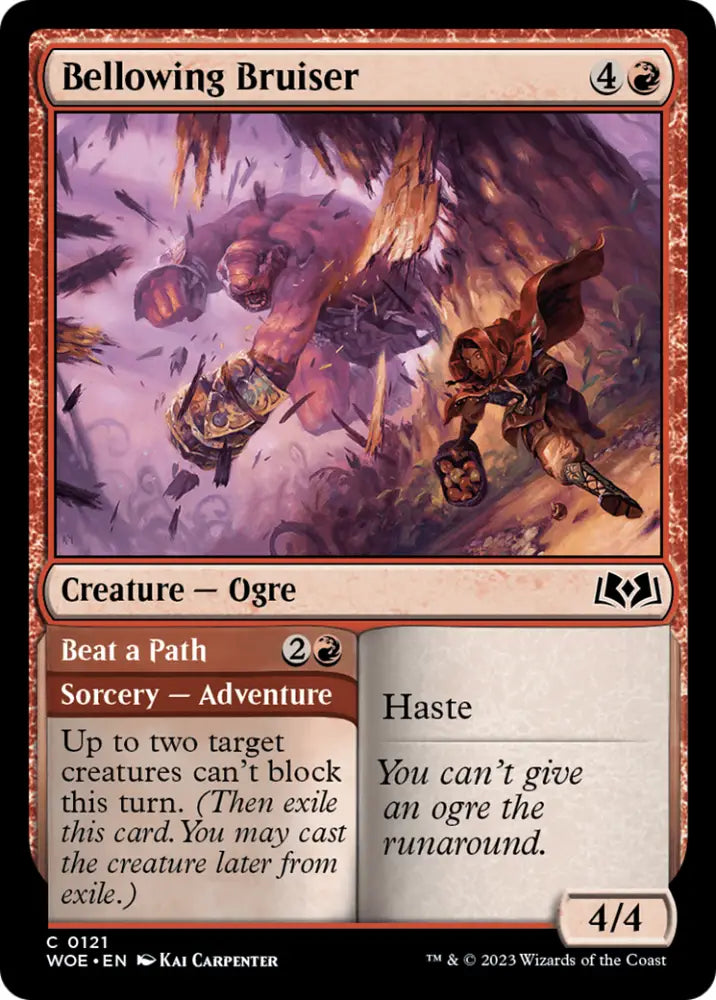 Bellowing Bruiser // Beat a Path [Wilds of Eldraine] - MTG Single