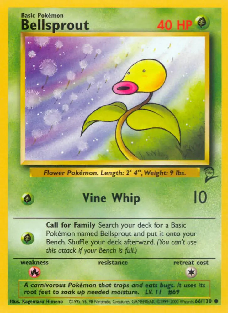Bellsprout (66/130) [Base Set 2] - Pokemon Single