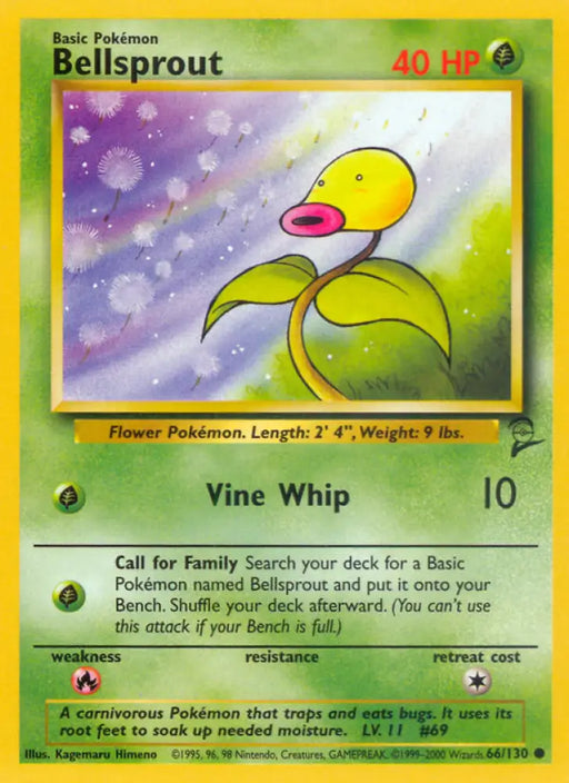 Bellsprout (66/130) [Base Set 2] - Pokemon Single