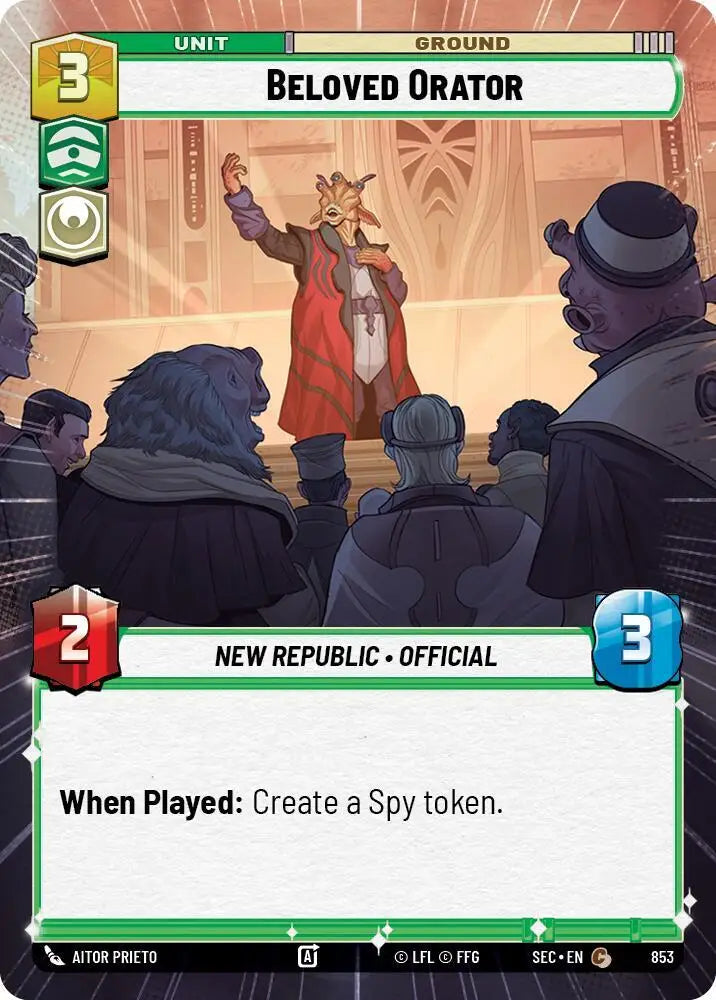 Beloved Orator (Hyperspace Foil) (853) [Secrets of Power]