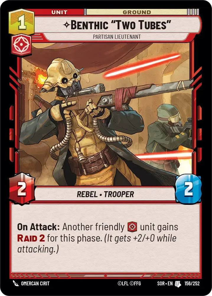 Benthic AuTwo TubesAu - Partisan Lieutenant (156/252) [Spark of Rebellion] - Star Wars: Unlimited Single