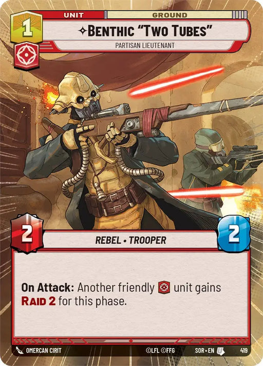 Benthic AuTwo TubesAu - Partisan Lieutenant (Hyperspace) (419) [Spark of Rebellion] - Star Wars: Unlimited Single