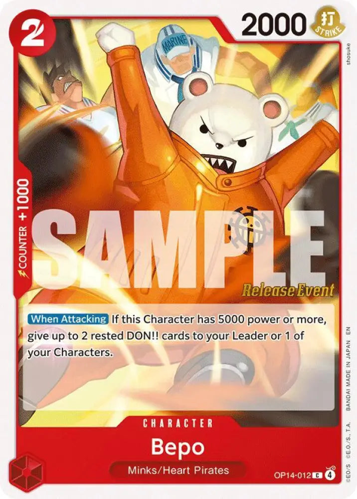 Bepo (OP14-012) [The Azure Sea's Seven Release Event Cards]
