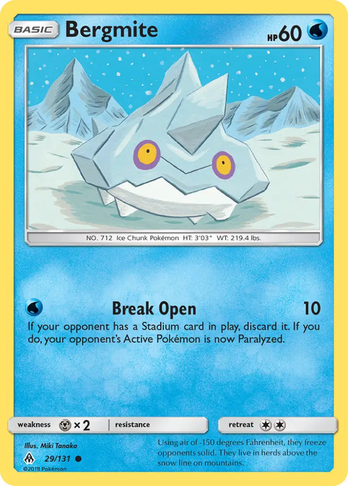 Bergmite (29/131) [Sun & Moon: Forbidden Light] - Pokemon Single
