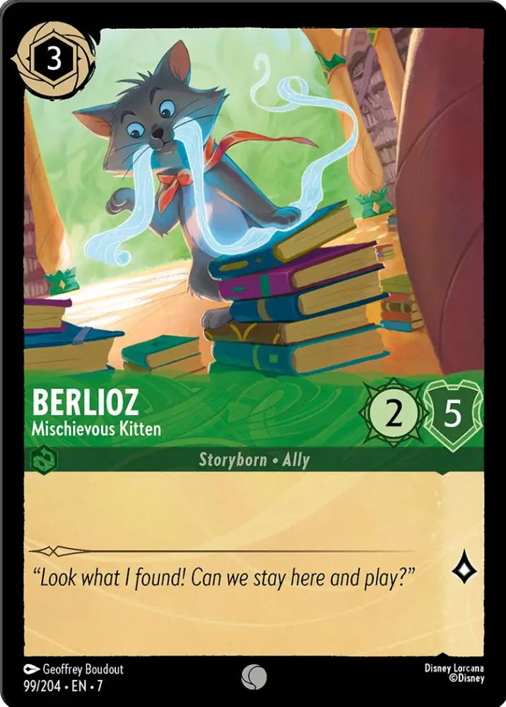 Berlioz - Mischievous Kitten (99/204) [Archazia’s Island] - Lorcana Single