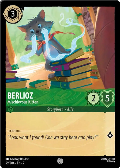 Berlioz - Mischievous Kitten (99/204) [Archazia’s Island] - Lorcana Single
