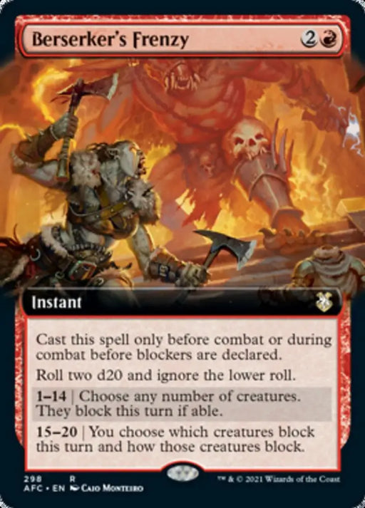 Berserker’s Frenzy (Extended Art) [Dungeons & Dragons: Adventures in the Forgotten Realms Commander] - MTG Single