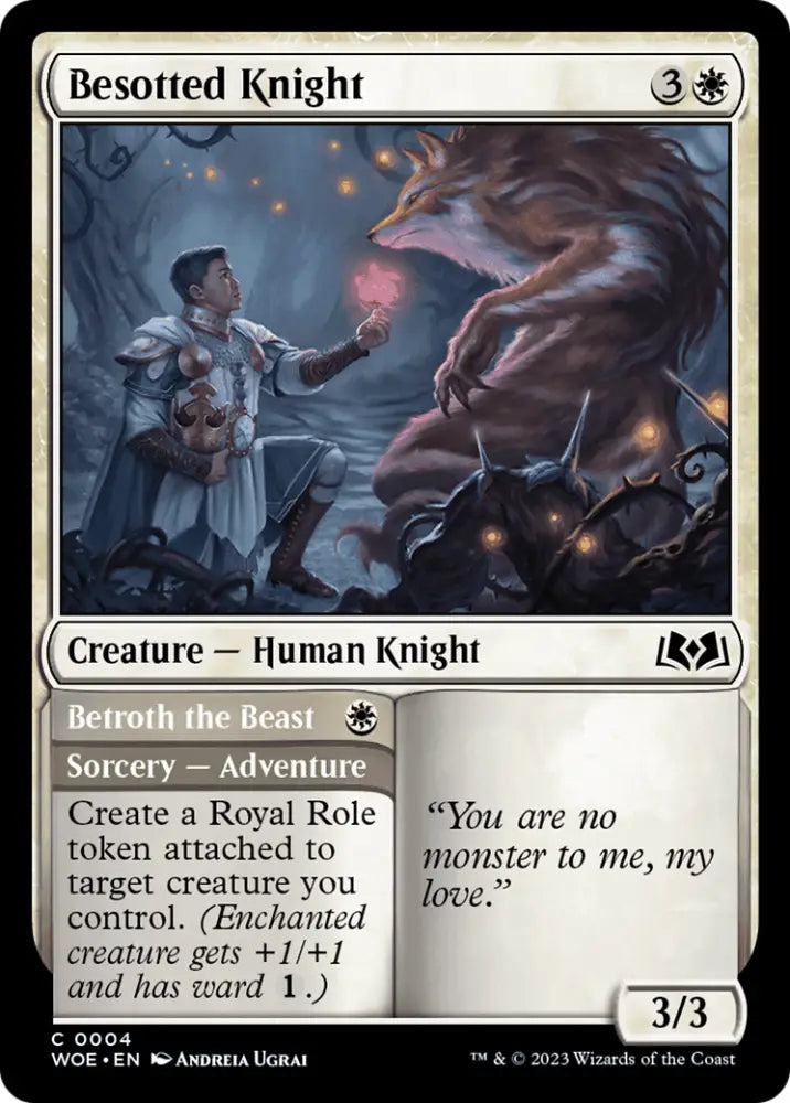 Besotted Knight // Betroth the Beast [Wilds of Eldraine] - MTG Single