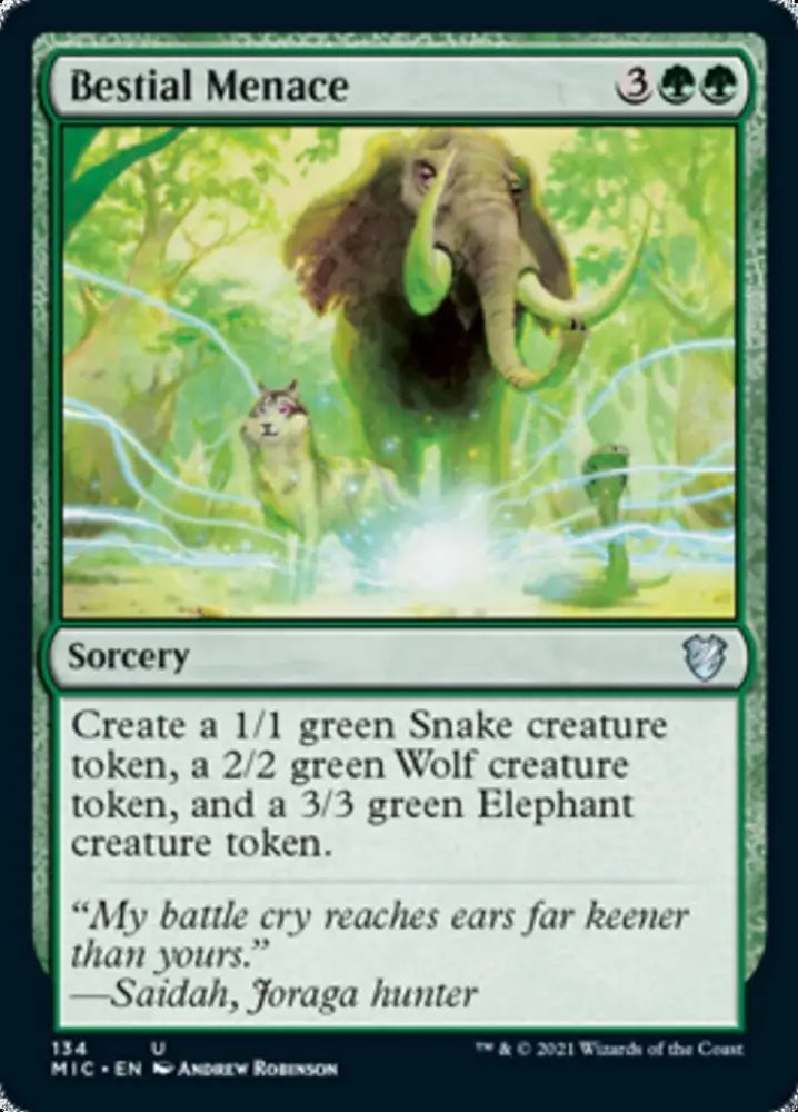 Bestial Menace [Innistrad: Midnight Hunt Commander] - MTG Single
