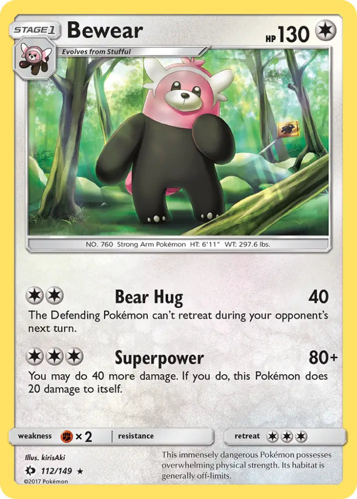 Bewear (112/149) [Sun & Moon: Base Set] - Pokemon Single