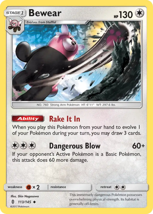 Bewear (113/145) [Sun & Moon: Guardians Rising] - Pokemon Single