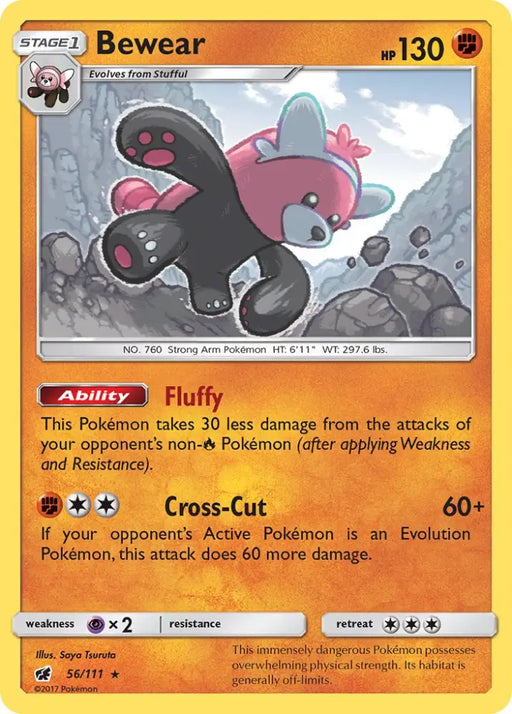 Bewear (56/111) (Prerelease Kit Exclusive) (Theme Deck Exclusive) [Sun & Moon: Crimson Invasion] - Pokemon Single