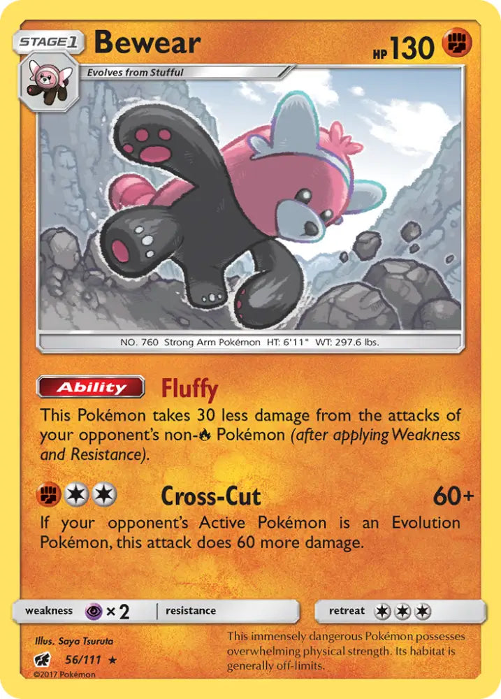 Bewear (56/111) [Sun & Moon: Crimson Invasion] - Pokemon Single