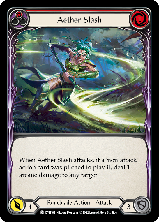 Aether Slash (Red) [Dynasty] Rainbow Foil