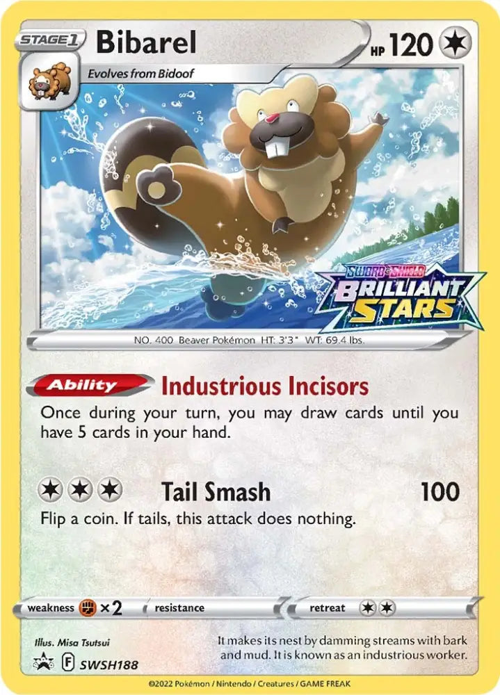 Bibarel (SWSH188) (Prerelease Promo) [Sword & Shield: Black Star Promos] - Pokemon Single
