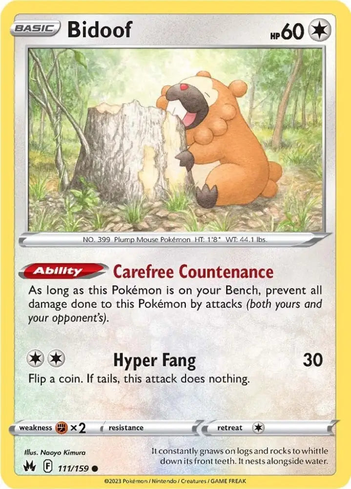 Bidoof (111/159) [Sword & Shield: Crown Zenith] - Pokemon Single