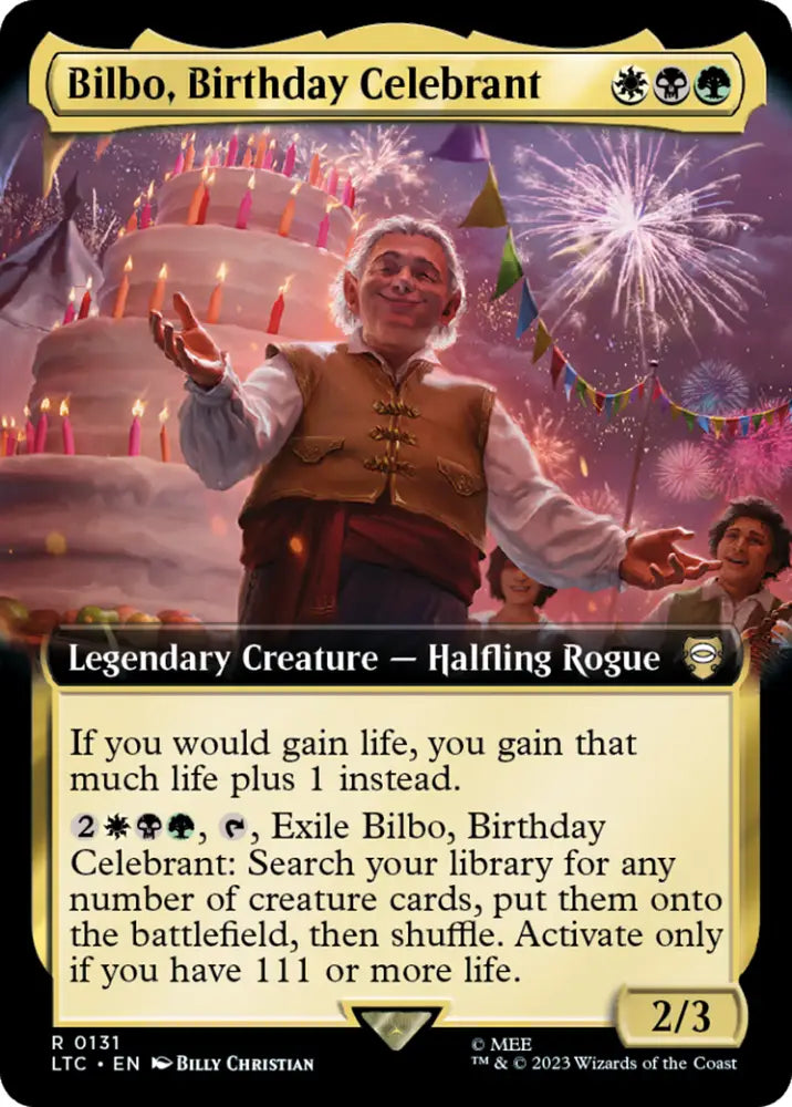 Bilbo Birthday Celebrant (Extended Art) [The Lord of the Rings: Tales of Middle-Earth Commander] - MTG Single