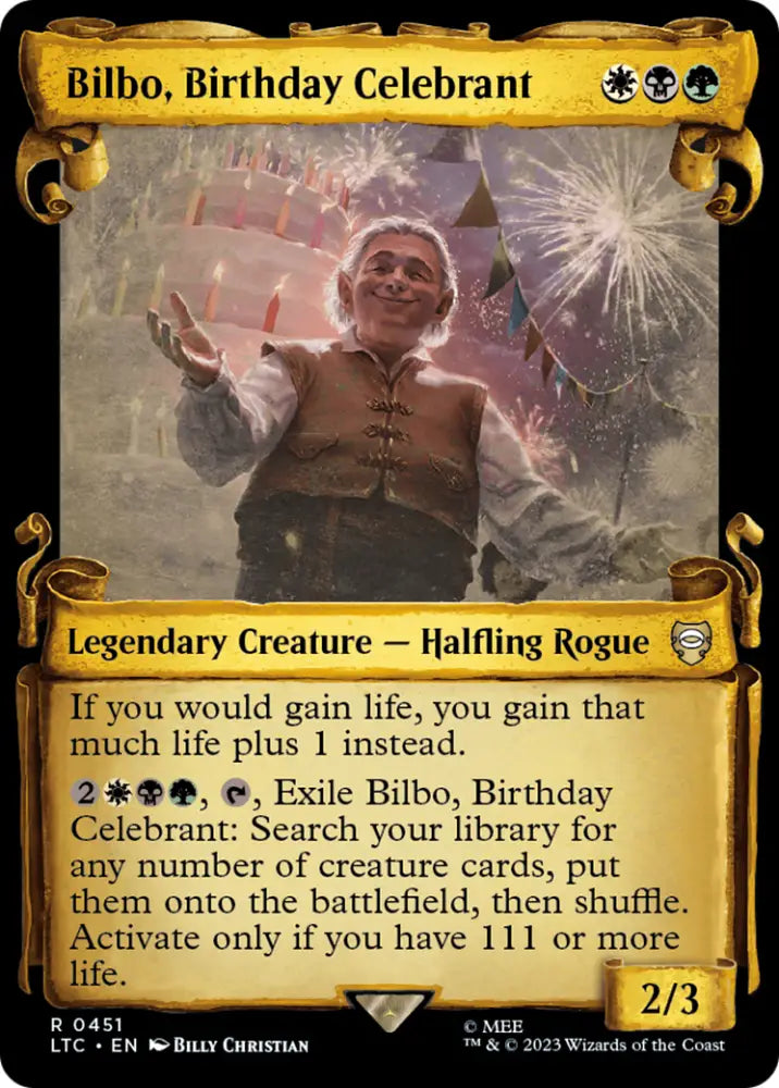 Bilbo Birthday Celebrant [The Lord of the Rings: Tales of Middle-Earth Commander Showcase Scrolls] - MTG Single