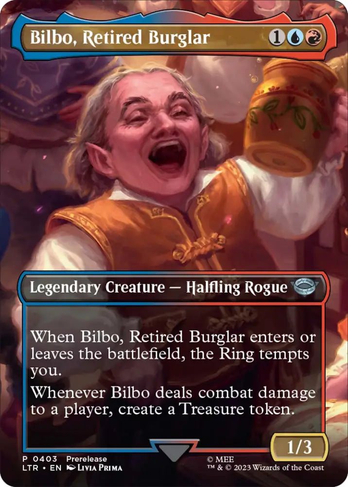 Bilbo Retired Burglar (Borderless Alternate Art) [The Lord of the Rings: Tales of Middle-Earth] - MTG Single