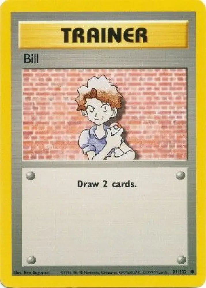 Bill (91/102) [Base Set Unlimited] - Pokemon Single
