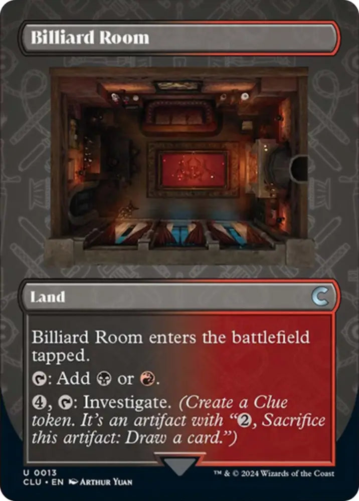 Billiard Room (Borderless) [Ravnica: Clue Edition] - MTG Single