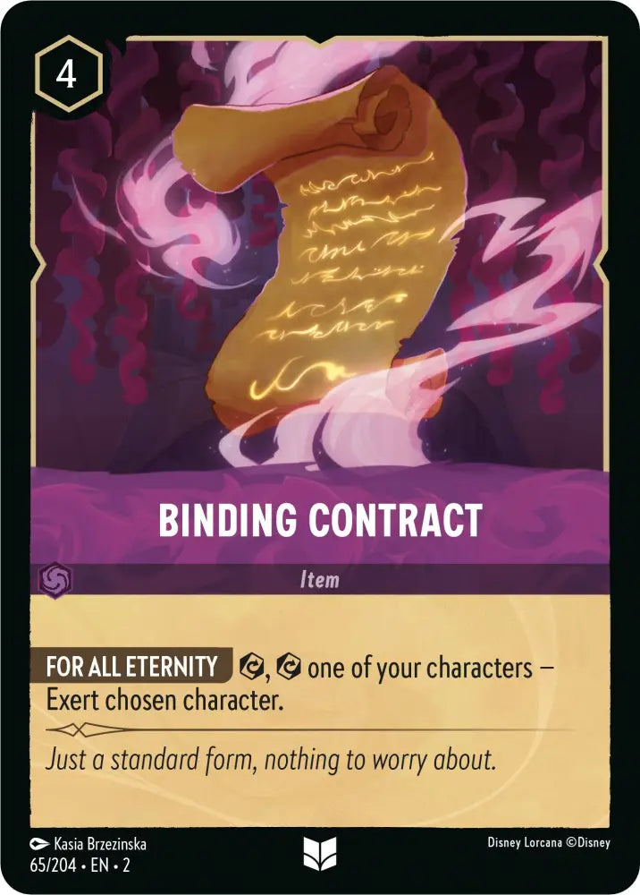 Binding Contract (65/204) [Rise of the Floodborn] - Lorcana Single