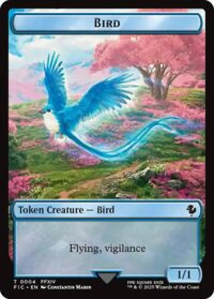 Bird // Hero (0028) Double-Sided Token (Surge Foil) (4 // 28) [Final Fantasy Commander]
