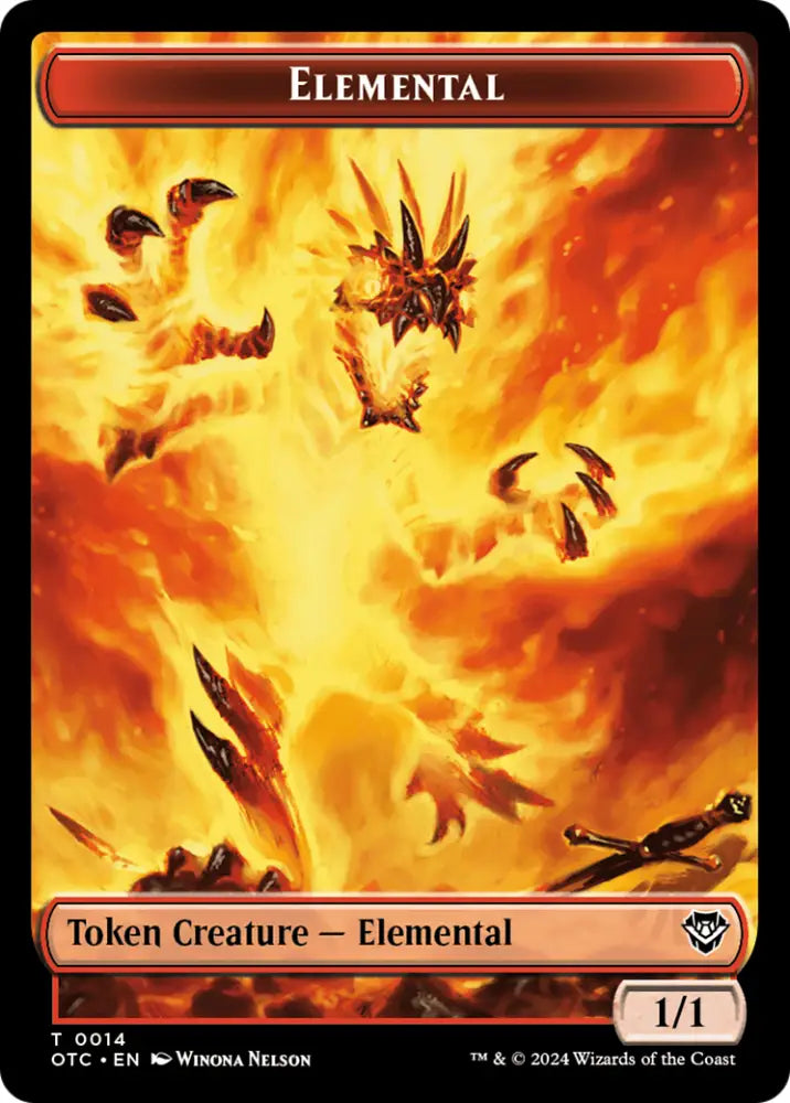 Bird Illusion // Elemental (0014) Double-Sided Token [Outlaws of Thunder Junction Commander Tokens] - MTG Single