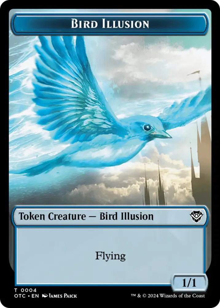 Bird Illusion // Elemental (0014) Double-Sided Token [Outlaws of Thunder Junction Commander Tokens] - MTG Single