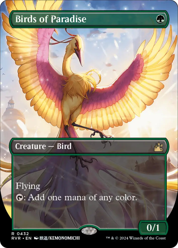 Birds of Paradise (Anime Borderless) [Ravnica Remastered] - MTG Single