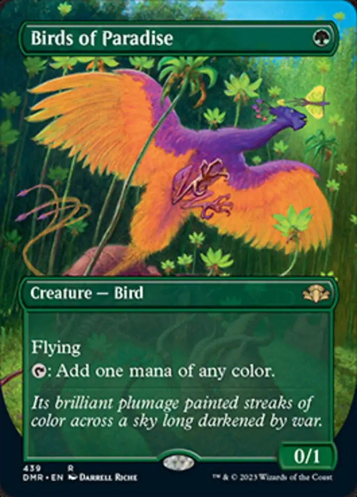 Birds of Paradise (Borderless Alternate Art) [Dominaria Remastered] - MTG Single