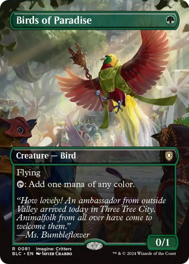 Birds of Paradise (Borderless) [Bloomburrow Commander] - MTG Single