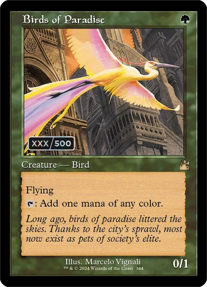 Birds of Paradise (Retro) (Serialized) [Ravnica Remastered] - MTG Single