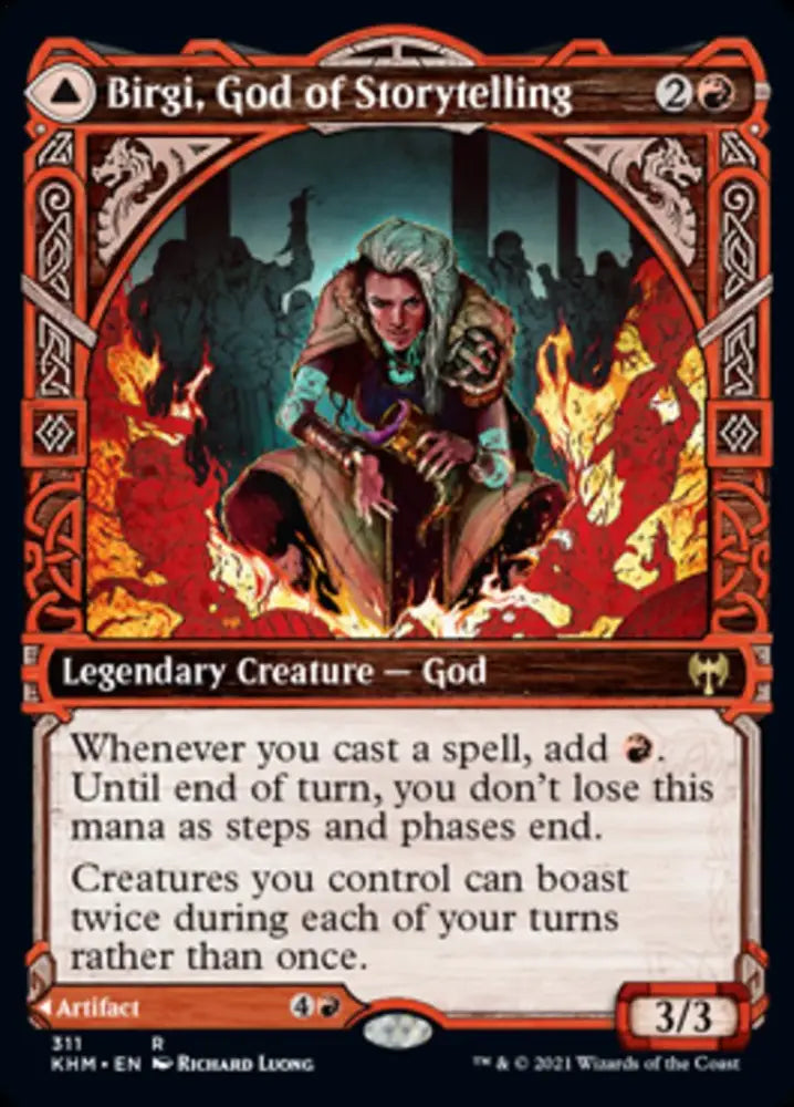 Birgi God of Storytelling // Harnfel Horn of Bounty (Showcase) [Kaldheim] - MTG Single