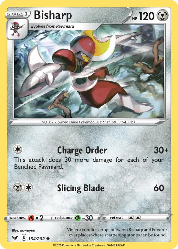 Bisharp (134/202) [Sword & Shield: Base Set] - Pokemon Single