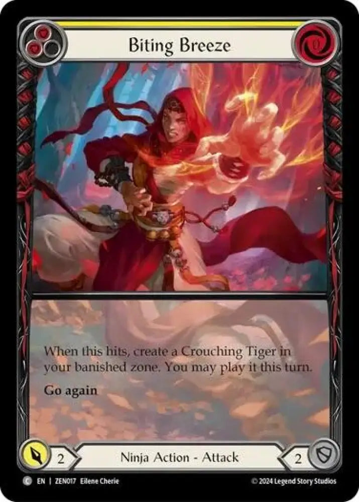 Biting Breeze (Yellow) [Part the Mistveil] (Zen Blitz Deck) - Flesh And Blood Single