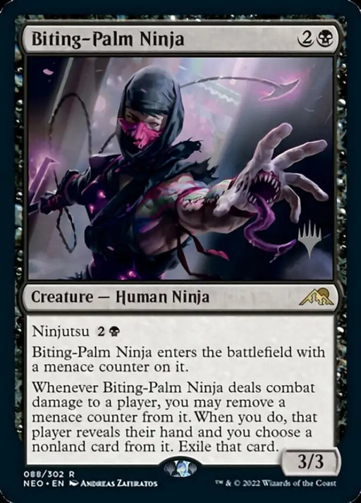 Biting-Palm Ninja (Promo Pack) [Kamigawa: Neon Dynasty Promos] - MTG Single