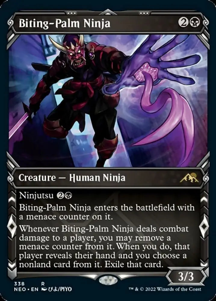 Biting-Palm Ninja (Showcase Ninja) [Kamigawa: Neon Dynasty] - MTG Single