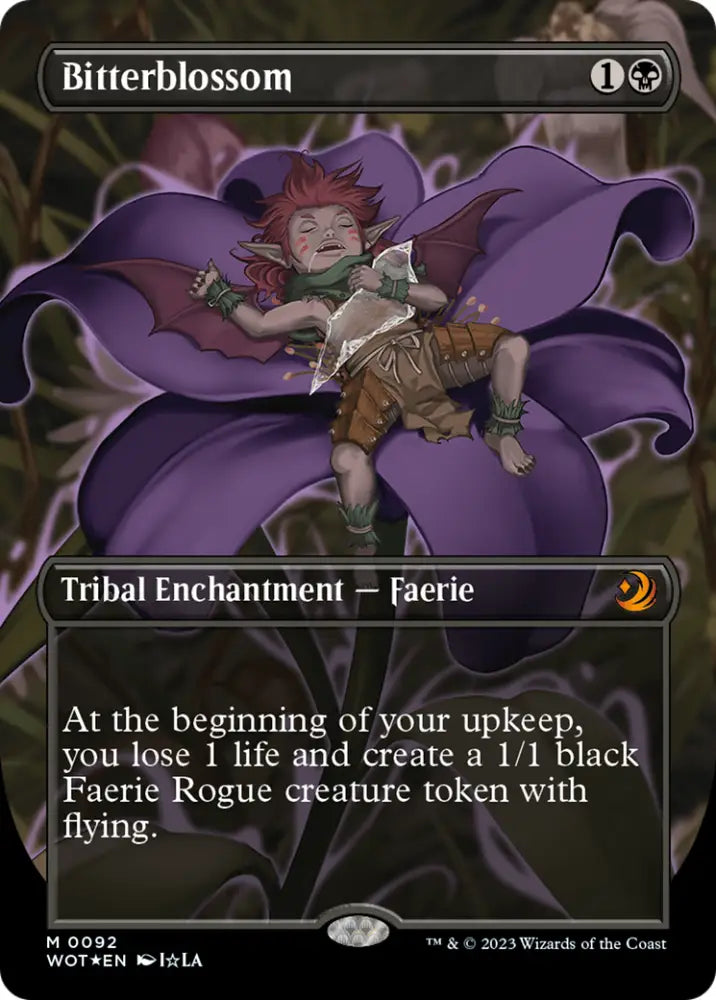 Bitterblossom (Anime Borderless) (Confetti Foil) [Wilds of Eldraine: Enchanting Tales] - MTG Single