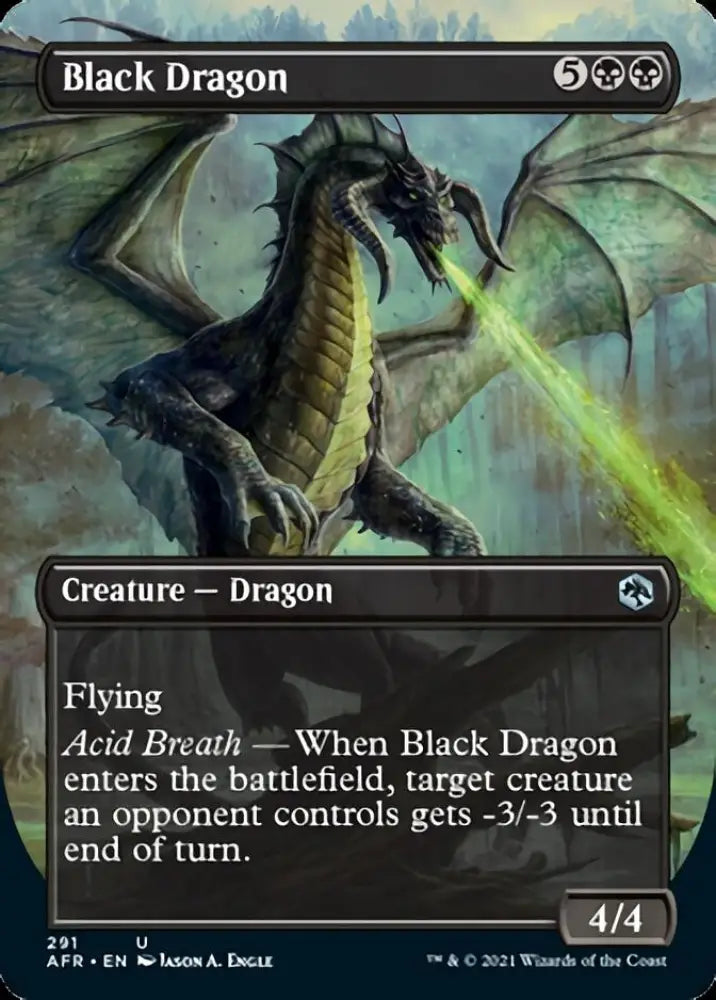 Black Dragon (Borderless Alternate Art) [Dungeons & Dragons: Adventures in the Forgotten Realms] - MTG Single